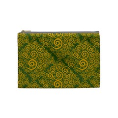 Abstract Flowers And Circle Cosmetic Bag (medium) by DinzDas