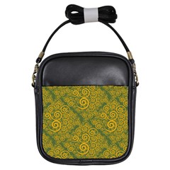 Abstract Flowers And Circle Girls Sling Bag by DinzDas