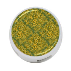 Abstract Flowers And Circle 4-port Usb Hub (one Side) by DinzDas