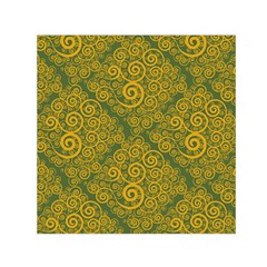 Abstract Flowers And Circle Small Satin Scarf (square) by DinzDas