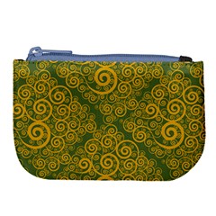 Abstract Flowers And Circle Large Coin Purse by DinzDas