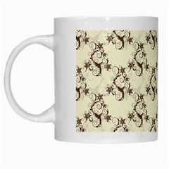 Abstract Flowers And Circle White Mugs by DinzDas