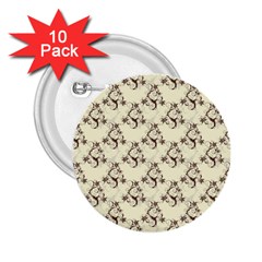 Abstract Flowers And Circle 2 25  Buttons (10 Pack)  by DinzDas