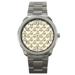 Abstract Flowers And Circle Sport Metal Watch by DinzDas