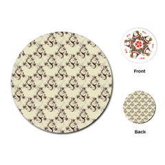 Abstract Flowers And Circle Playing Cards Single Design (round) by DinzDas