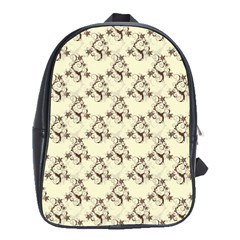 Abstract Flowers And Circle School Bag (large)