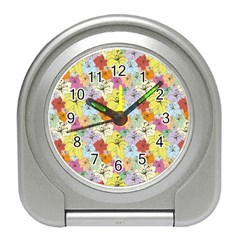 Abstract Flowers And Circle Travel Alarm Clock by DinzDas