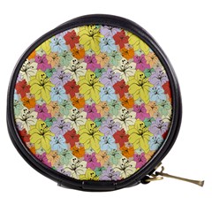 Abstract Flowers And Circle Mini Makeup Bag by DinzDas