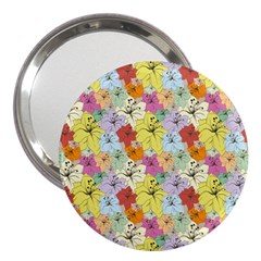 Abstract Flowers And Circle 3  Handbag Mirrors by DinzDas