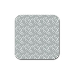 Abstract Flowers And Circle Rubber Square Coaster (4 Pack)  by DinzDas