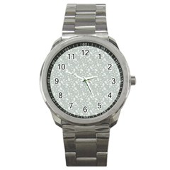 Abstract Flowers And Circle Sport Metal Watch