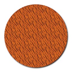 Animal Skin - Lion And Orange Skinnes Animals - Savannah And Africa Round Mousepads by DinzDas