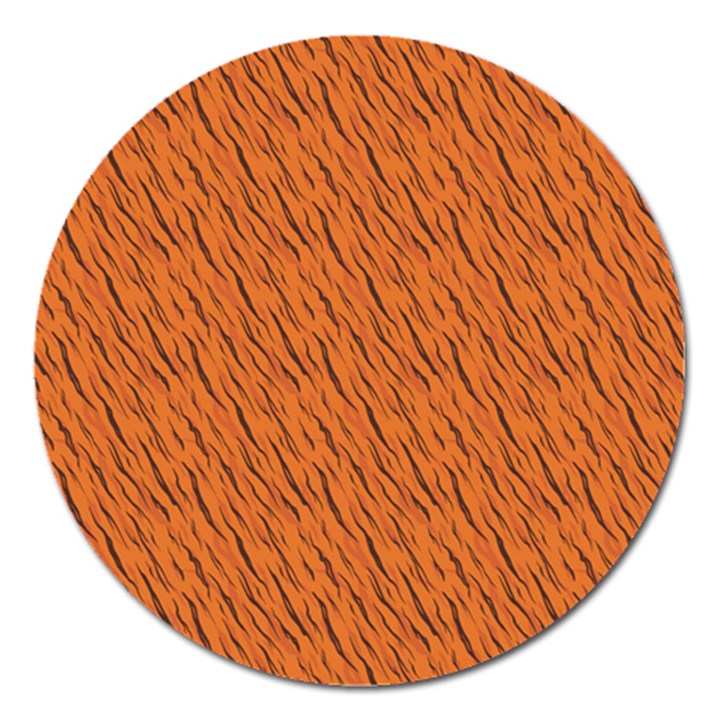 Animal Skin - Lion And Orange Skinnes Animals - Savannah And Africa Magnet 5  (Round)