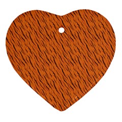 Animal Skin - Lion And Orange Skinnes Animals - Savannah And Africa Heart Ornament (two Sides) by DinzDas