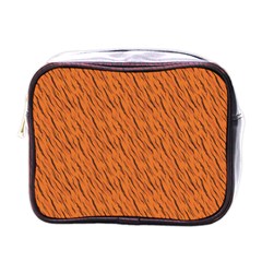 Animal Skin - Lion And Orange Skinnes Animals - Savannah And Africa Mini Toiletries Bag (one Side) by DinzDas