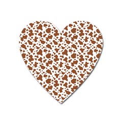 Animal Skin - Brown Cows Are Funny And Brown And White Heart Magnet by DinzDas