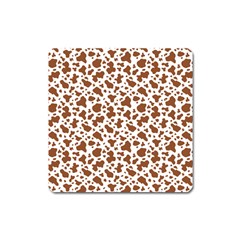 Animal Skin - Brown Cows Are Funny And Brown And White Square Magnet by DinzDas