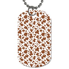 Animal Skin - Brown Cows Are Funny And Brown And White Dog Tag (one Side) by DinzDas