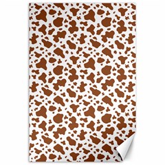 Animal Skin - Brown Cows Are Funny And Brown And White Canvas 24  X 36  by DinzDas