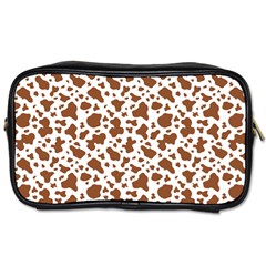 Animal Skin - Brown Cows Are Funny And Brown And White Toiletries Bag (one Side) by DinzDas