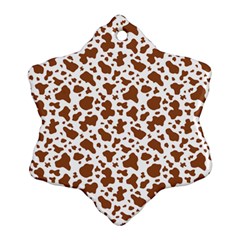 Animal Skin - Brown Cows Are Funny And Brown And White Ornament (snowflake) by DinzDas