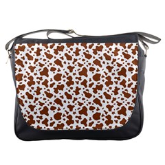 Animal Skin - Brown Cows Are Funny And Brown And White Messenger Bag by DinzDas