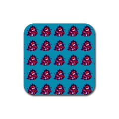 Little Devil Baby - Cute And Evil Baby Demon Rubber Square Coaster (4 Pack)  by DinzDas