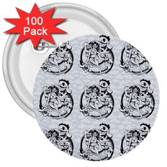 Monster Party - Hot Sexy Monster Demon With Ugly Little Monsters 3  Buttons (100 Pack)  by DinzDas