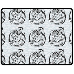 Monster Party - Hot Sexy Monster Demon With Ugly Little Monsters Double Sided Fleece Blanket (medium)  by DinzDas