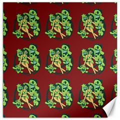 Monster Party - Hot Sexy Monster Demon With Ugly Little Monsters Canvas 12  X 12 