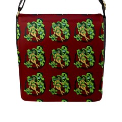 Monster Party - Hot Sexy Monster Demon With Ugly Little Monsters Flap Closure Messenger Bag (l)