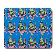 Monster And Cute Monsters Fight With Snake And Cyclops Large Mousepads by DinzDas