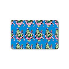 Monster And Cute Monsters Fight With Snake And Cyclops Magnet (name Card) by DinzDas