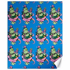 Monster And Cute Monsters Fight With Snake And Cyclops Canvas 11  X 14  by DinzDas