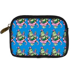 Monster And Cute Monsters Fight With Snake And Cyclops Digital Camera Leather Case by DinzDas