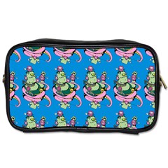 Monster And Cute Monsters Fight With Snake And Cyclops Toiletries Bag (one Side) by DinzDas