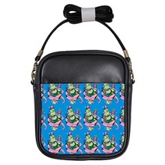 Monster And Cute Monsters Fight With Snake And Cyclops Girls Sling Bag by DinzDas