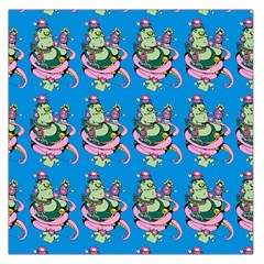 Monster And Cute Monsters Fight With Snake And Cyclops Large Satin Scarf (square) by DinzDas