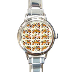 Love And Flowers And Peace Fo All Hippies Round Italian Charm Watch by DinzDas