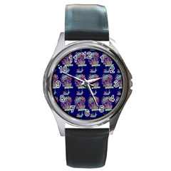 Jaw Dropping Horror Hippie Skull Round Metal Watch by DinzDas