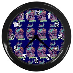 Jaw Dropping Horror Hippie Skull Wall Clock (black) by DinzDas