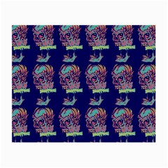 Jaw Dropping Horror Hippie Skull Small Glasses Cloth by DinzDas