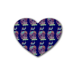 Jaw Dropping Horror Hippie Skull Heart Coaster (4 Pack)  by DinzDas