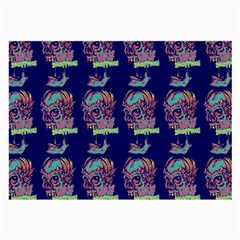 Jaw Dropping Horror Hippie Skull Large Glasses Cloth (2 Sides) by DinzDas