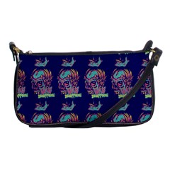 Jaw Dropping Horror Hippie Skull Shoulder Clutch Bag by DinzDas