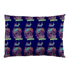 Jaw Dropping Horror Hippie Skull Pillow Case (two Sides) by DinzDas