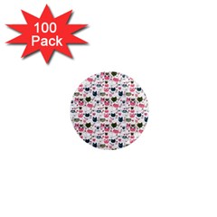 Adorable Seamless Cat Head Pattern01 1  Mini Magnets (100 Pack)  by TastefulDesigns