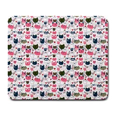 Adorable Seamless Cat Head Pattern01 Large Mousepads by TastefulDesigns