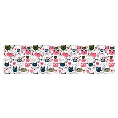 Adorable Seamless Cat Head Pattern01 Satin Scarf (oblong)