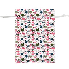 Adorable Seamless Cat Head Pattern01  Lightweight Drawstring Pouch (xl)